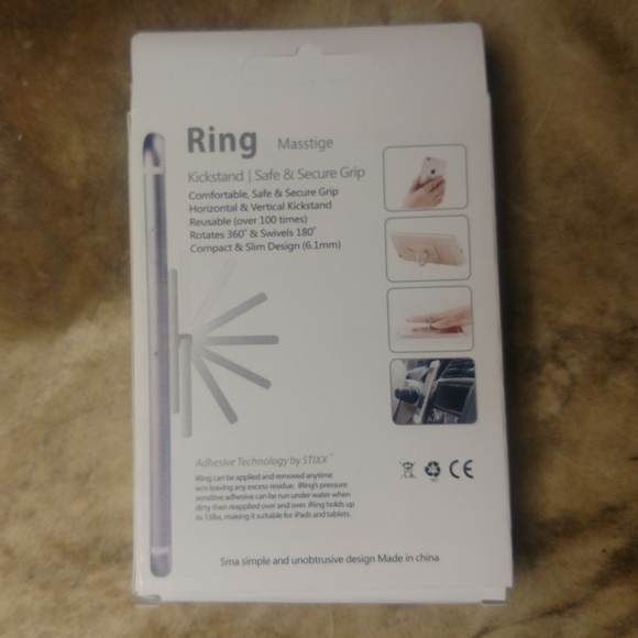 LAST ONE!! Silver Cell Phone Ring Holder Grip 360° - Picture 4 of 4